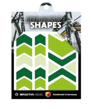 reflective green chevron stickers for bike in geometric pattern
