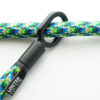colourful textile rope through one of the two rubberised metal loops of the 'tex–lock eyelet'